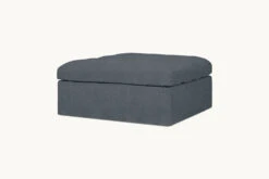 Juno Ottoman -SIXPENNY STORE juno ottoman light weight linen black pepper product