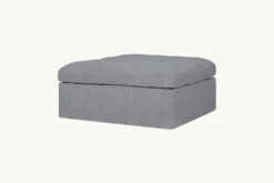 Juno Ottoman Slipcover Only -SIXPENNY STORE juno ottoman light weight linen ink cap product slipcover