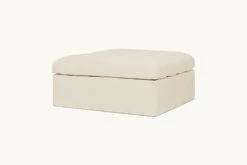 Juno Ottoman Slipcover Only -SIXPENNY STORE juno ottoman medium weight linen warm oatmeal product slipcover