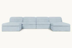 Juno U-Shape Sectional Slipcover Only -SIXPENNY STORE juno ushape sectional cotton linen salt water product slipcover
