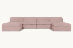 Juno U-Shape Sectional -SIXPENNY STORE juno ushape sectional cotton linen sundazed coral product