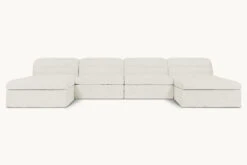 Juno U-Shape Sectional -SIXPENNY STORE juno ushape sectional light weight linen water lily product