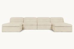 Juno U-Shape Sectional -SIXPENNY STORE juno ushape sectional medium weight linen warm oatmeal product