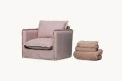 Little Neva Chair 21 Little Neva Chair -SIXPENNY STORE little neva chair cotton linen recycled faux fur sundazed coral pampas flow product