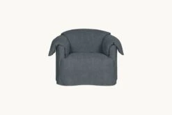 Loula Chair Slipcover Only -SIXPENNY STORE loula chair light weight linen black pepper product slipcover