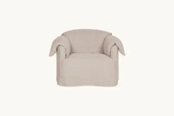 Loula Chair Slipcover Only -SIXPENNY STORE loula chair light weight linen oat flour product slipcover