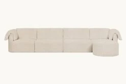 Loula Chaise Sectional Slipcover Only 28 Loula Chaise Sectional Slipcover Only -SIXPENNY STORE loula chaise sectional cotton canvas beach walk product 5 pc slipcover