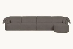 Loula Chaise Sectional Slipcover Only 26 Loula Chaise Sectional Slipcover Only -SIXPENNY STORE loula chaise sectional cotton canvas moon dust product 5 pc slipcover