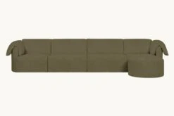 Loula Chaise Sectional Slipcover Only 27 Loula Chaise Sectional Slipcover Only -SIXPENNY STORE loula chaise sectional cotton canvas quiet sage product 5 pc slipcover