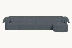 Loula Chaise Sectional Slipcover Only 33 Loula Chaise Sectional Slipcover Only -SIXPENNY STORE loula chaise sectional light weight linen black pepper product 5 pc slipcover