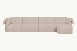 Loula Chaise Sectional Slipcover Only 32 Loula Chaise Sectional Slipcover Only -SIXPENNY STORE loula chaise sectional light weight linen oat flour product 5 pc slipcover