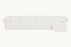 Loula Chaise Sectional Slipcover Only 36 Loula Chaise Sectional Slipcover Only -SIXPENNY STORE loula chaise sectional light weight linen water lily product 5 pc slipcover