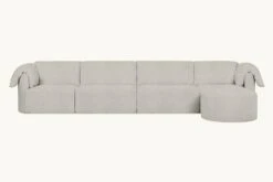 Loula Chaise Sectional Slipcover Only 37 Loula Chaise Sectional Slipcover Only -SIXPENNY STORE loula chaise sectional medium weight linen jasmine rice product 5 pc slipcover