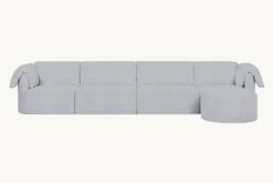 Loula Chaise Sectional Slipcover Only 38 Loula Chaise Sectional Slipcover Only -SIXPENNY STORE loula chaise sectional medium weight linen poppy seed product 5 pc slipcover