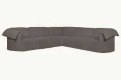 Loula Corner Sectional Slipcover Only -SIXPENNY STORE loula corner sectional cotton canvas moon dust product slipcover