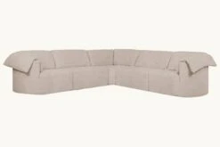 Loula Corner Sectional -SIXPENNY STORE loula corner sectional light weight linen oat flour product