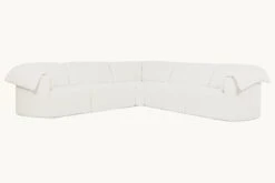 Loula Corner Sectional Slipcover Only -SIXPENNY STORE loula corner sectional light weight linen water lily product slipcover