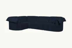 Loula L-Shape Sectional Slipcover Only -SIXPENNY STORE loula lshape sectional cotton canvas ancient indigo product slipcover