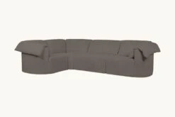 Loula L-Shape Sectional Slipcover Only -SIXPENNY STORE loula lshape sectional cotton canvas moon dust product slipcover