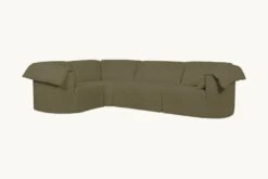 Loula L-Shape Sectional -SIXPENNY STORE loula lshape sectional cotton canvas quiet sage product
