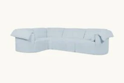Loula L-Shape Sectional Slipcover Only -SIXPENNY STORE loula lshape sectional cotton linen salt water product slipcover