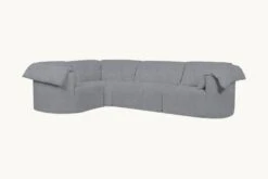 Loula L-Shape Sectional Slipcover Only -SIXPENNY STORE loula lshape sectional light weight linen ink cap product slipcover