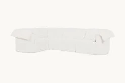 Loula L-Shape Sectional Slipcover Only -SIXPENNY STORE loula lshape sectional light weight linen water lily product slipcover