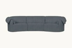 Loula Sectional Slipcover Only -SIXPENNY STORE loula sectional sofa light weight linen black pepper product slipcover