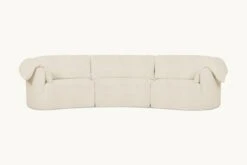 Loula Sectional Slipcover Only -SIXPENNY STORE loula sectional sofa medium weight linen warm oatmeal product slipcover