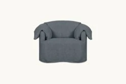 Loula Swivel Chair -SIXPENNY STORE loula swivel chair light weight linen black pepper product