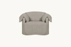 Loula Swivel Chair -SIXPENNY STORE loula swivel chair light weight linen cracked pepper product