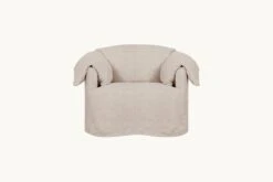 Loula Swivel Chair Slipcover Only -SIXPENNY STORE loula swivel chair light weight linen oat flour product slipcover