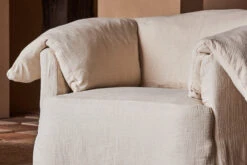 Loula Swivel Chair -SIXPENNY STORE loula swivel chair washed cotton linen corn silk product PDP6