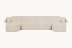 Loula U-Shape Sectional Slipcover Only -SIXPENNY STORE loula ushape sectional cotton canvas beach walk product slipcover