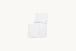 Melo Armless Dining Chair Slipcover Only (1pc) -SIXPENNY STORE melo armless dining chair cotton linen pacific pearl product slipcover