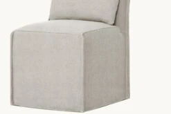 Melo Armless Dining Chair Slipcover Only (1pc) -SIXPENNY STORE melo armless dining chair medium weight linen jasmine rice product pdp7 slipcover