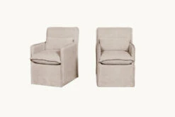 Melo Dining Chair (2pc) -SIXPENNY STORE melo dining chair light weight linen oat flour product