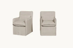 Melo Dining Chair (2pc) -SIXPENNY STORE melo dining chair washed cotton linen blanched almond product
