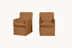 Melo Dining Chair (2pc) -SIXPENNY STORE melo dining chair washed cotton linen sweet potato product