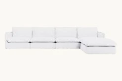 Neva Chaise Sectional Slipcover Only -SIXPENNY STORE neva chaise sectional cotton linen pacific pearl product 5 pc af548dbf a112 40d7 a37f 200008998fc6