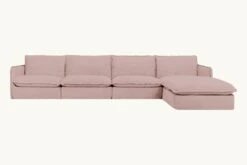 Neva Chaise Sectional Slipcover Only -SIXPENNY STORE neva chaise sectional cotton linen sundazed coral product 5 pc b4767477 f5db 4906 8fe7 7cd53e767a84