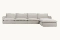 Neva Chaise Sectional Slipcover Only -SIXPENNY STORE neva chaise sectional medium weight linen jasmine rice product 5 pc 4a73a819 cef0 4bd5 95f9 6113cd8d9bf0