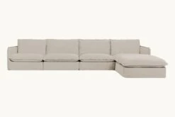 Neva Chaise Sectional Slipcover Only -SIXPENNY STORE neva chaise sectional washed cotton linen blanched almond product 5 pc 621bbcf7 1b51 448b 8994 3abc759386b0