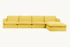 Neva Chaise Sectional Slipcover Only -SIXPENNY STORE neva chaise sectional washed cotton linen lemon ice product 5 pc e80bf63e 7539 419c 9580 2c6c5fff59ff