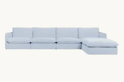 Neva Chaise Sectional Slipcover Only -SIXPENNY STORE neva chaise sectional washed cotton linen morning glory product 5 pc 23133848 35b0 4d52 9406 a3459ce798e7