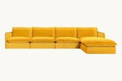 Neva Chaise Sectional Slipcover Only -SIXPENNY STORE neva chaise sectional washed cotton velvet amber coast product 5 pc ae724131 854c 4820 888c b8c1ffdffd1d