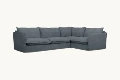 Neva L-Shape Sectional -SIXPENNY STORE neva lshape sectional light weight linen black pepper product
