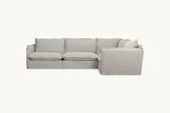 Neva L-Shape Sectional -SIXPENNY STORE neva lshape sectional medium weight linen jasmine rice product PDP3