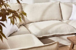 Neva L-Shape Sectional -SIXPENNY STORE neva lshape sectional medium weight linen jasmine rice product PDP6