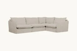 Neva L-Shape Sectional -SIXPENNY STORE neva lshape sectional washed cotton linen blanched almond product